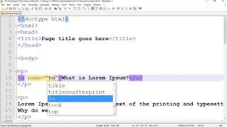 Named Anchor Links HTML coding