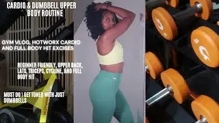 GYM VLOG:HOTWORX||CARDIO & FULL BODY HIIT IN SAUNA||DUMBBELL UPPER BODY||TARGET BACK|| HALLE E SMITH