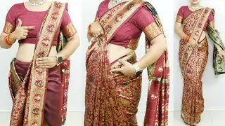 How to wear a litchi bandhani saree draping | easy way to saree draping without fuss | bridal saree