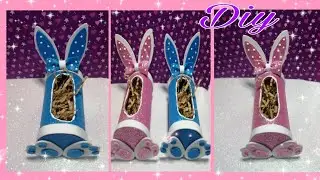 Manualidades con tubo de cartón reutiliza /Dulcero conejito 🐰🐇