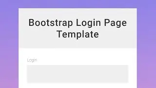 Bootstrap Login Page Template - Free HTML Website Templates
