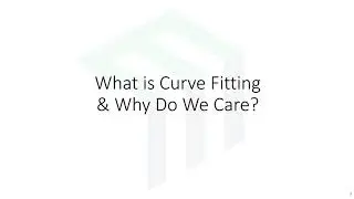 Lecture -- Introduction to Curve Fitting