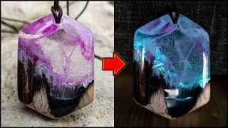 Diy Glowing Epoxy Resin Pendant with Phosphor and Burnt Wood | DIY