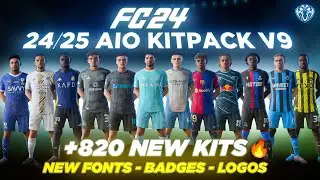 24/25 AIO Kits V9 Mod For FC 24 (+820 New Kits - Fonts - Badges ) TU18.2