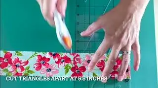 Cut Jelly Rolls quickly with Gruuvy Let's Jam: Half Rectangle Triangles