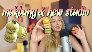 ASMR macaron mukbang & making my dream studio ⋆.ೃ࿔*:･