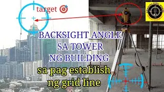 how to use backsight angle for establishing of grid line/survey tutorial/backsight angle