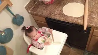 Little E makes homemade pizza dough: Dad Daughter Workshop Videos