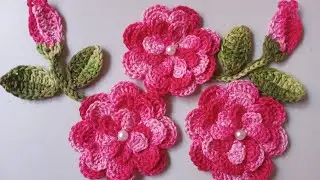 🌷 FLOR VICIADA EM CROCHÊ p/ aplicação🌷PASSO A PASSO COMPLETO PARA INICIANTES