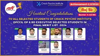 #Banner-4-DFCCIL OPBD Exe. Selected Students in Final Merit 2024 I Achievement Crack Psycho- Raj Sir