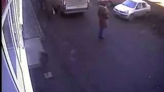 Never stand behind a van!