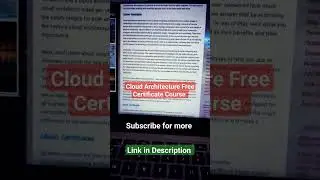 Cloud Architecture Free Certificate Course | Cloud Computing Course #cloudmining #tranding