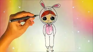 Как нарисовать девочку в костюме зайчика?
