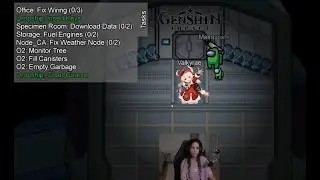 Valkyrae doing her Genshin Impact Daily Online Tasks in Among Us