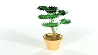 AutoCAD Plant Modeling 3D, Palm Indoor Plant 3D Model - QasimCAD