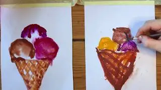 ВКУСНОЕ МОРОЖЕНОЕ. Рисование для малышей. Рисуем с Илюшей