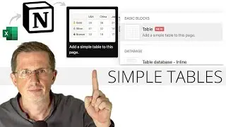 Simple Tables dans Notion, venant d'Excel ou d'une database