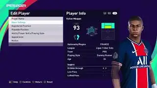 Efootball 2023 Mbappé Stats FM22 to PES 2021