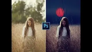 Change DAY to NIGHT Scene Fast & Easily in Photoshop | Photoshop Tutorial