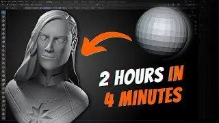 SPEED Sculpting MARVEL 3D Print CHARACTER in BLENDER - THE MARVELS