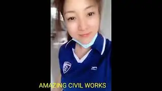 beautiful girl work in construction.amazing skills