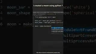I created a moon using python? 😍 python interesting project #shorts #python meme