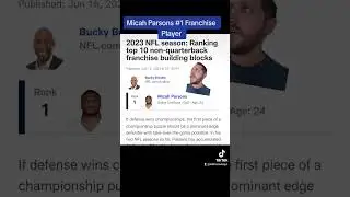 Micah Parsons is the no.1 Non-QB Franchise Player?