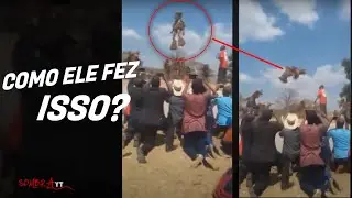 Homen flutuando em Ritual Africano Deixa pessoas assustadas