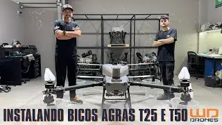 Como instalar os bicos adicionais dos drones DJI Agras T50/T25 para pulverização de alta vazão