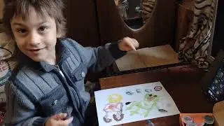 Vlog 20.02.2025 Рисунок Димы/Суп со спагетти/Рыба жареная/Стирка