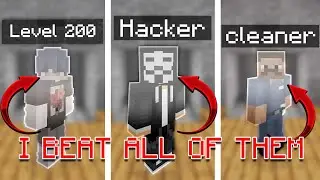 I BEAT A HACKER, CLEANER, AND LEVEL 200 ALL IN ONE SKYWARS GAME