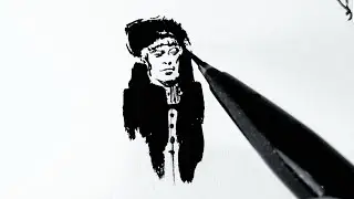 Improvisation Portrait Sketch using Brush Pen