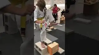 Boards don’t hit back back but teach confidence | Kids Heel Foot Stomp Board Breaking Challenge