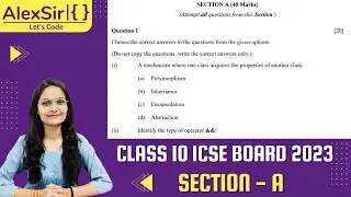 CLASS 10 ICSE BOARD 2023 SECTION - A