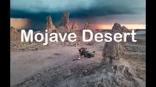 Relaxing overlanding trip with my Jeep Gladiator into Mojave Desert - Trona Pinnacles and dry lake.
