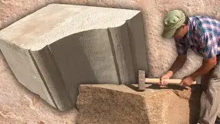 Stone carving with a chisel. Combination of traditional and modern techniques