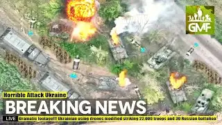 Brutal Attack ! Ukrainian Forces Use Drones to drop bombs on Retreating Russian Tanks in Kherson