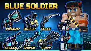 Blue Soldier Set - Pixel Gun 3D
