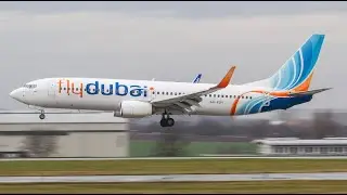 Boeing 737-800 A6-FDY Flydubai takeoff from Henri Coanda Bucuresti