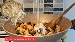Kendin Yap Övgüyü Kap | Tavuklu, Mantarlı Krema soslu Enfes Makarna