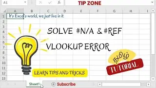 How to solve VLOOKUP error | vlookup error solving tutorial in tamil