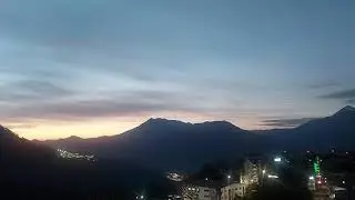 The sunset on Rose Hutor.