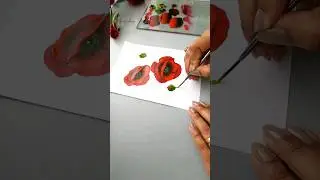 💫✨️ Painting SUPER Realistic Red 🔴 Poppy Flower Painting 