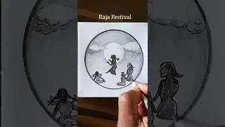 Raja festival  - circle art #shorts #viral #raja #rajafestival #circledrawing