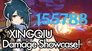 Xingqiu Damage Showcase [155k] | Genshin Impact
