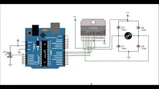 DC motor speed control with Arduino PWM and Potentiometer Simulation