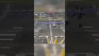 INCREDIBLE bumpy landing HEAVY WINDS vs small jet
