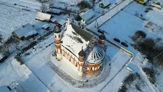 Беларусь.  Мурованка.  Церковь-крепость Рождества Пресвятой Богородицы. Глазами DJI Mini 3 Pro.