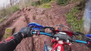 Carnage on the enduro trails in South Wales, Grate guys giving it a go. Extreme sections, fun.