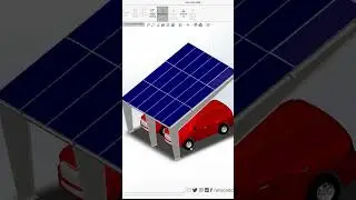 Solar Car Parking Shed #design #anscadd #shortvideo